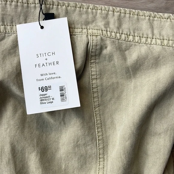 NWT Stitch and Feather Utility Cargo Jumpsuit size L - Picture 3 of 12